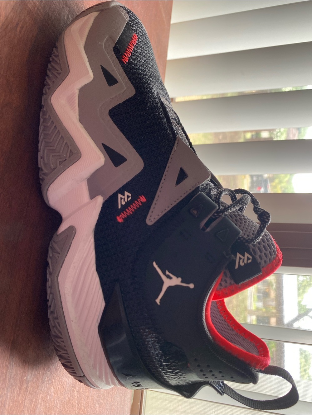 Nike Black, Gray & Red Low-Top Basketball Sneakers